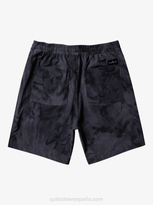 negro shorts de playa con estampado de anfibios taxer 18 D6T4D101 hombres Quiksilver