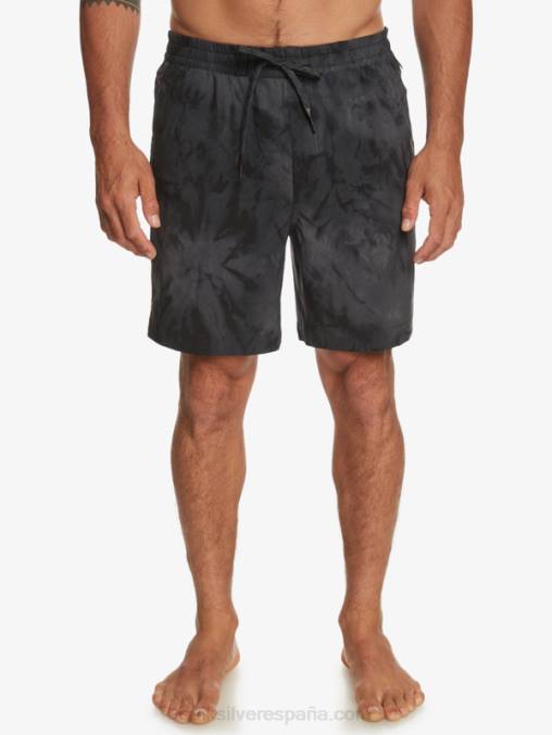 negro shorts de playa con estampado de anfibios taxer 18 D6T4D101 hombres Quiksilver