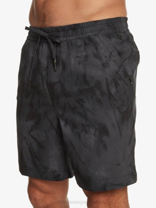 negro shorts de playa con estampado de anfibios taxer 18 D6T4D101 hombres Quiksilver
