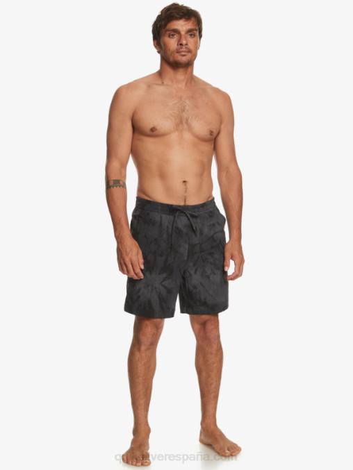 negro shorts de playa con estampado de anfibios taxer 18 D6T4D101 hombres Quiksilver