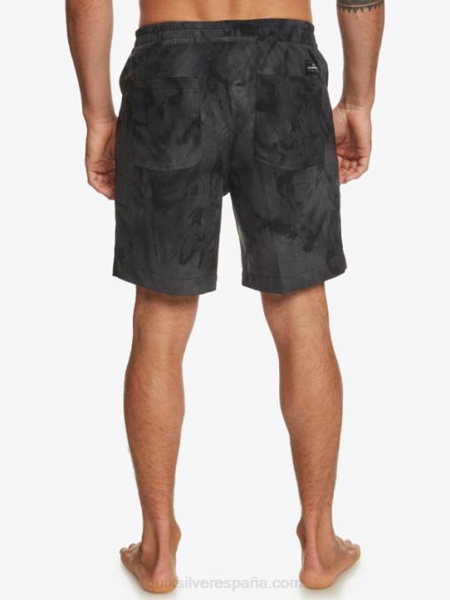 negro shorts de playa con estampado de anfibios taxer 18 D6T4D101 hombres Quiksilver