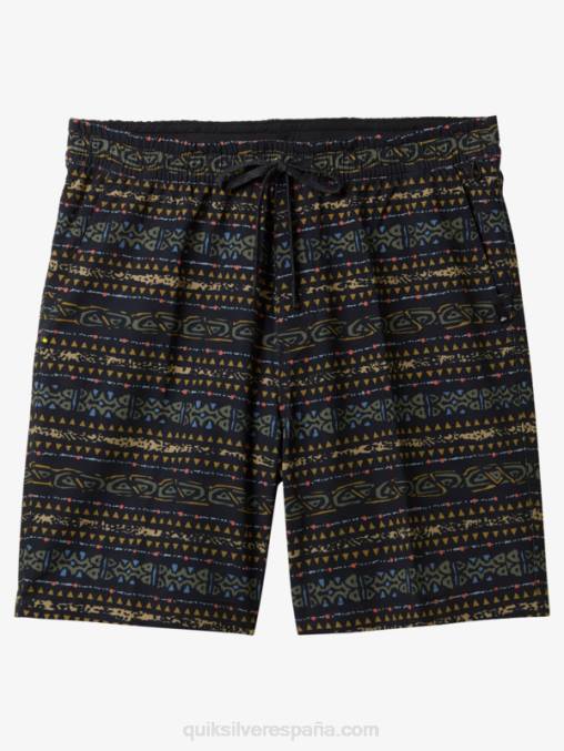 negro shorts de playa con estampado de anfibios taxer 18 D6T4D102 hombres Quiksilver