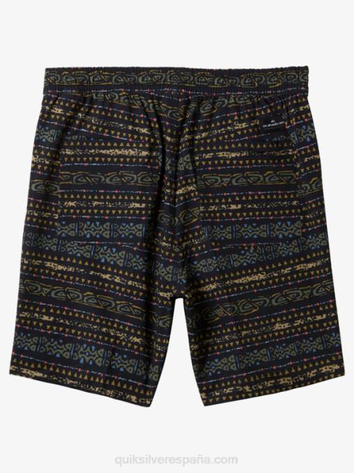 negro shorts de playa con estampado de anfibios taxer 18 D6T4D102 hombres Quiksilver