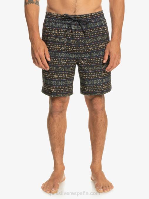 negro shorts de playa con estampado de anfibios taxer 18 D6T4D102 hombres Quiksilver