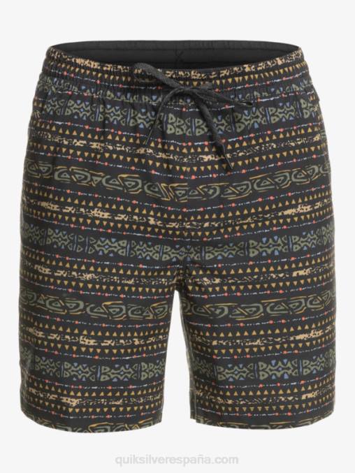 negro shorts de playa con estampado de anfibios taxer 18 D6T4D102 hombres Quiksilver
