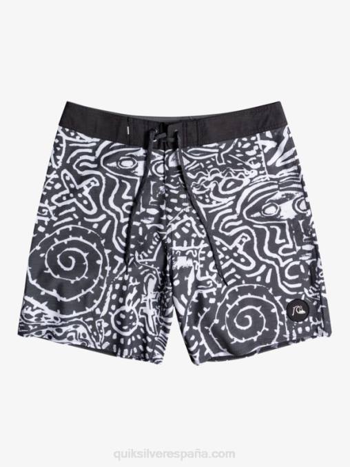 negro shorts de playa de cáñamo elástico 69 18 D6T4D1814 hombres Quiksilver
