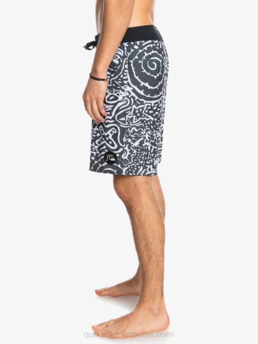 negro shorts de playa de cáñamo elástico 69 18 D6T4D1814 hombres Quiksilver