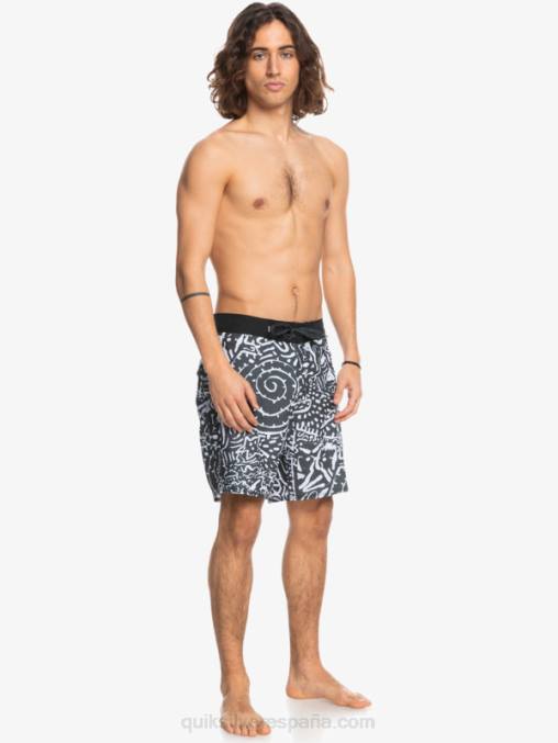 negro shorts de playa de cáñamo elástico 69 18 D6T4D1814 hombres Quiksilver