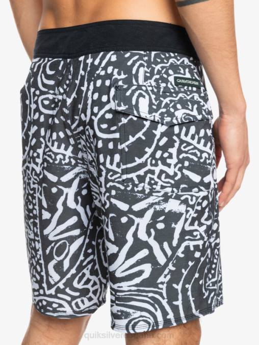 negro shorts de playa de cáñamo elástico 69 18 D6T4D1814 hombres Quiksilver