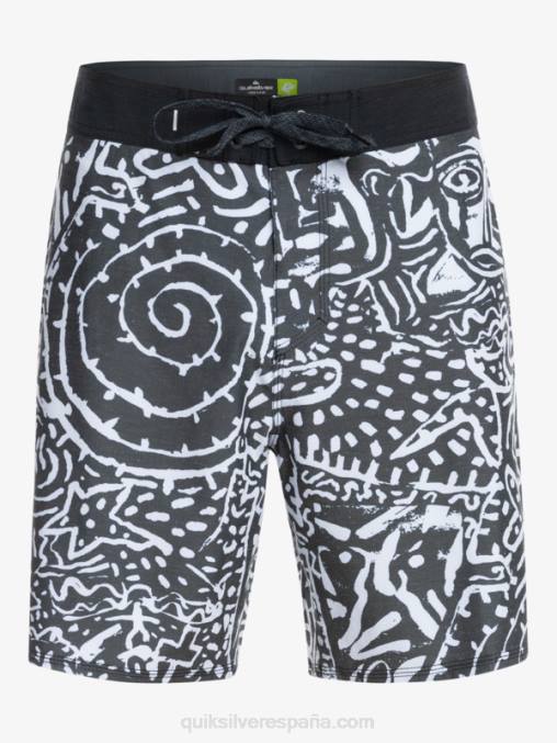 negro shorts de playa de cáñamo elástico 69 18 D6T4D1814 hombres Quiksilver