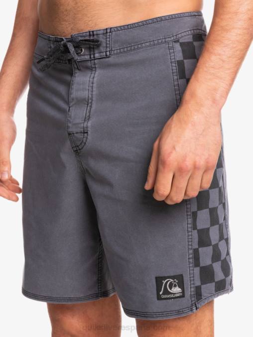negro shorts de playa de cáñamo estirados con arco original lavado 18 D6T4D1671 hombres Quiksilver