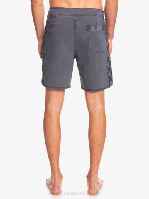 negro shorts de playa de cáñamo estirados con arco original lavado 18 D6T4D1671 hombres Quiksilver
