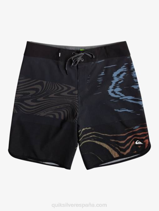 negro shorts de playa highlite festoneado 19 D6T4D19 hombres Quiksilver