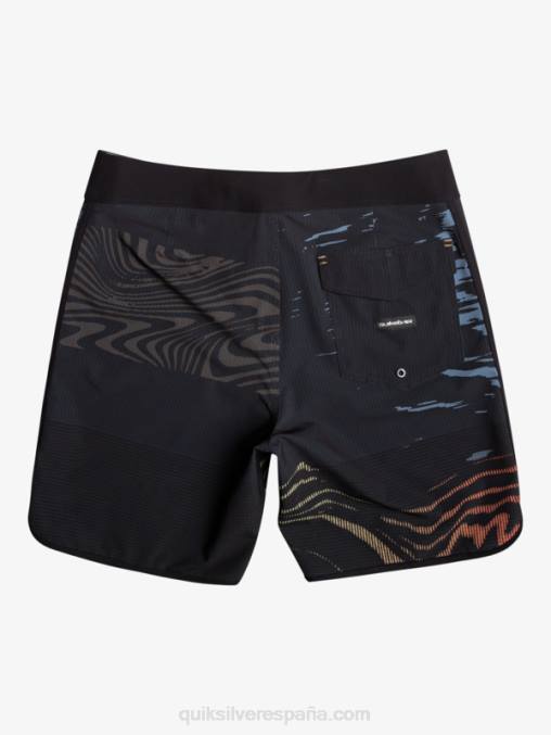 negro shorts de playa highlite festoneado 19 D6T4D19 hombres Quiksilver