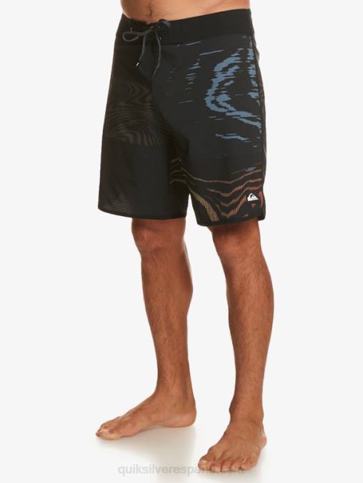 negro shorts de playa highlite festoneado 19 D6T4D19 hombres Quiksilver