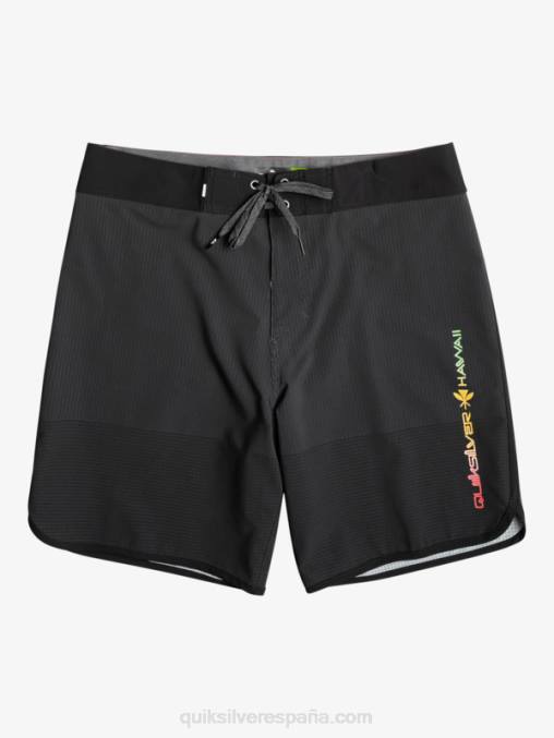 negro shorts de playa highlite festoneado 19 D6T4D21 hombres Quiksilver