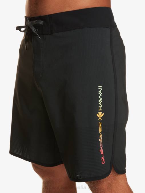 negro shorts de playa highlite festoneado 19 D6T4D21 hombres Quiksilver