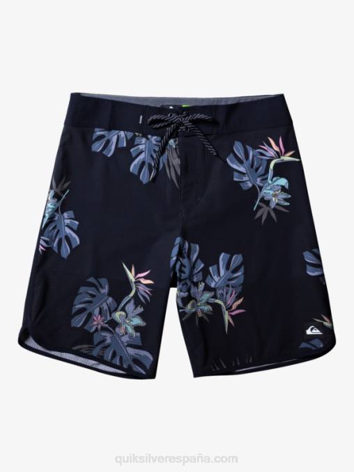 negro shorts de playa highlite festoneado 19 D6T4D24 hombres Quiksilver