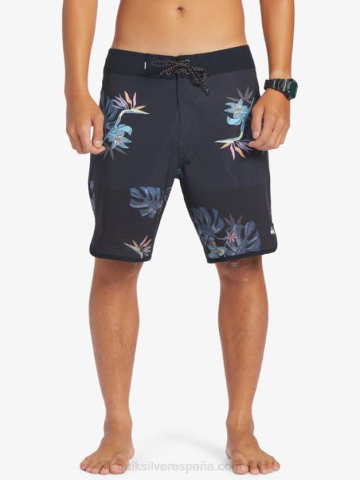 negro shorts de playa highlite festoneado 19 D6T4D24 hombres Quiksilver