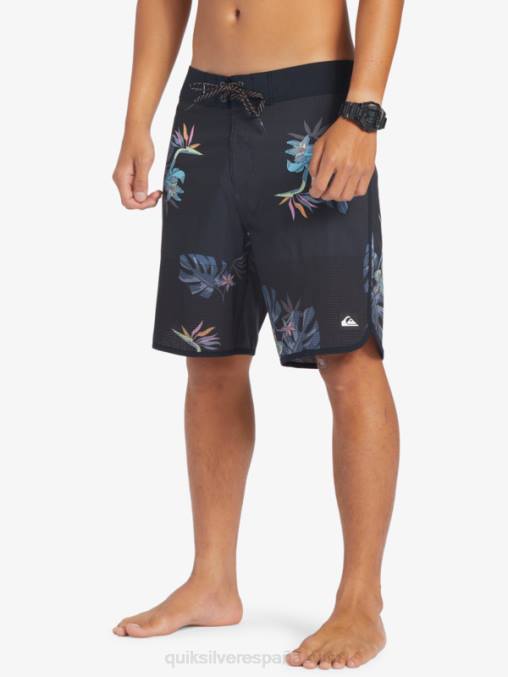 negro shorts de playa highlite festoneado 19 D6T4D24 hombres Quiksilver
