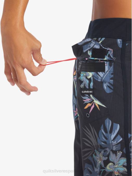 negro shorts de playa highlite festoneado 19 D6T4D24 hombres Quiksilver