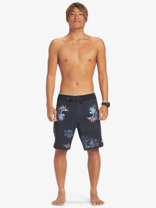 negro shorts de playa highlite festoneado 19 D6T4D24 hombres Quiksilver