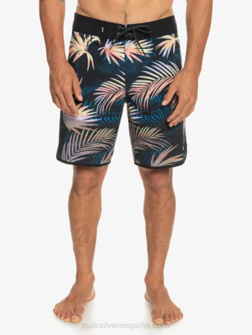 negro shorts de playa highlite festoneado 19 D6T4D31 hombres Quiksilver