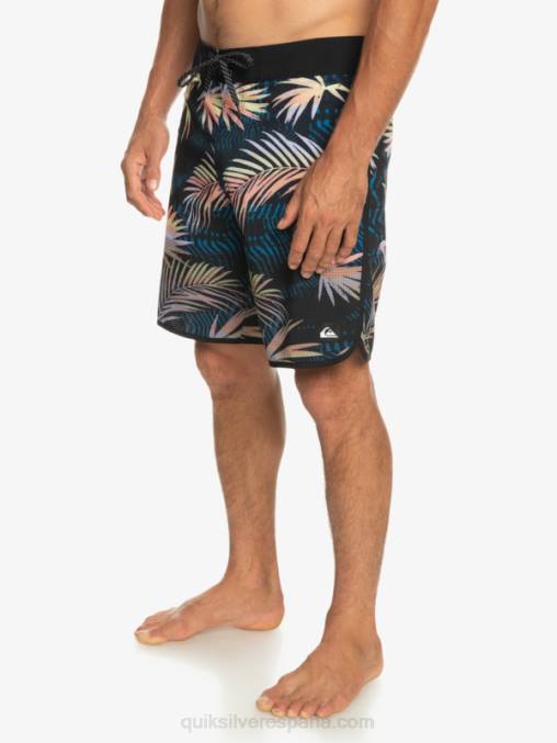 negro shorts de playa highlite festoneado 19 D6T4D31 hombres Quiksilver