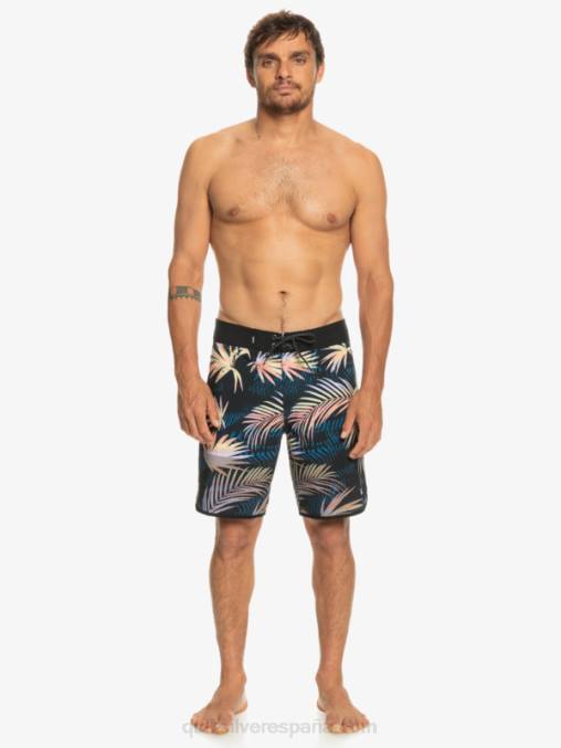 negro shorts de playa highlite festoneado 19 D6T4D31 hombres Quiksilver