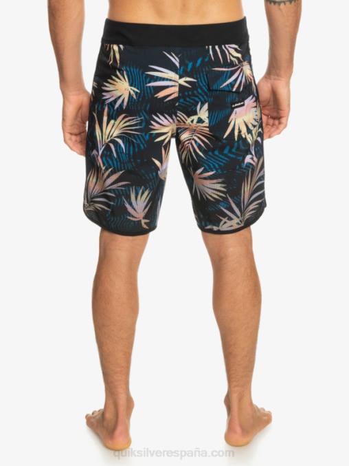 negro shorts de playa highlite festoneado 19 D6T4D31 hombres Quiksilver