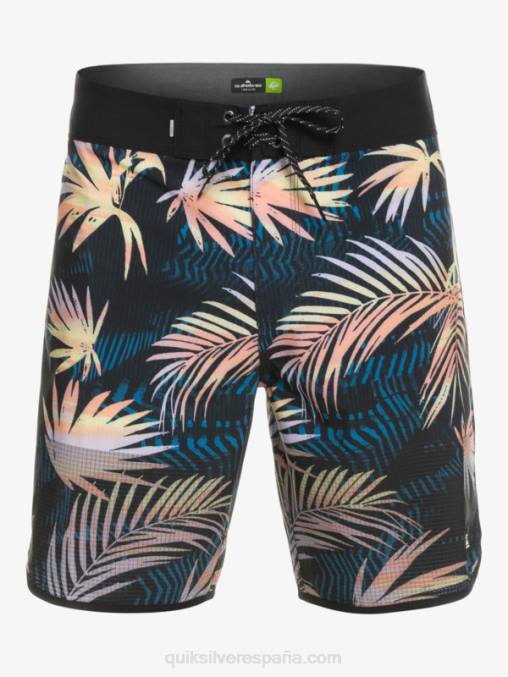 negro shorts de playa highlite festoneado 19 D6T4D31 hombres Quiksilver