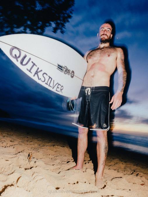 negro shorts de playa originales festoneados 18 D6T4D86 hombres Quiksilver