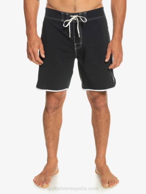 negro shorts de playa originales festoneados 18 D6T4D86 hombres Quiksilver