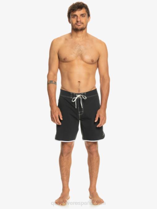 negro shorts de playa originales festoneados 18 D6T4D86 hombres Quiksilver