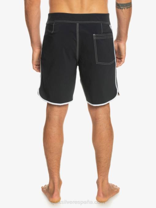 negro shorts de playa originales festoneados 18 D6T4D86 hombres Quiksilver