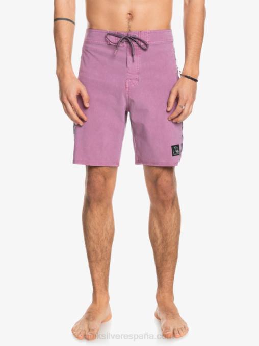 orquídea polvorienta shorts de playa de cáñamo estirados con arco original lavado 18 D6T4D1669 hombres Quiksilver