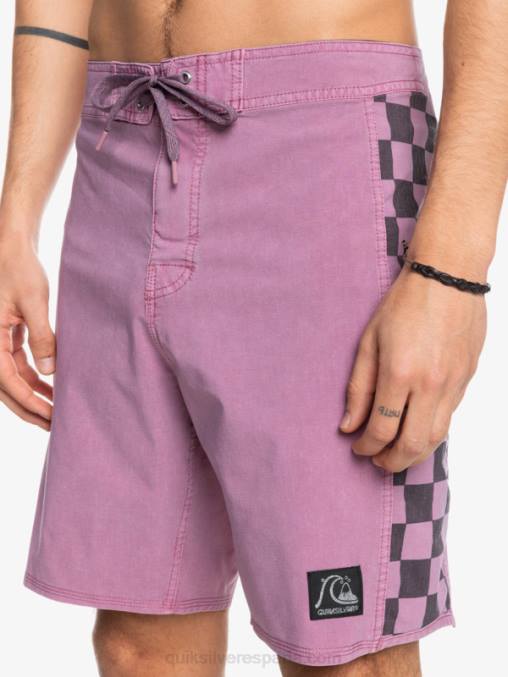 orquídea polvorienta shorts de playa de cáñamo estirados con arco original lavado 18 D6T4D1669 hombres Quiksilver