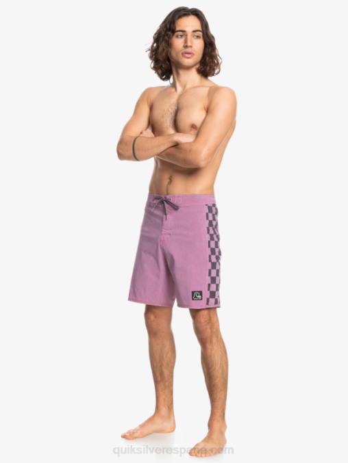 orquídea polvorienta shorts de playa de cáñamo estirados con arco original lavado 18 D6T4D1669 hombres Quiksilver