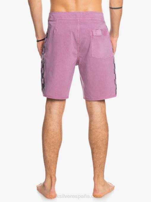 orquídea polvorienta shorts de playa de cáñamo estirados con arco original lavado 18 D6T4D1669 hombres Quiksilver