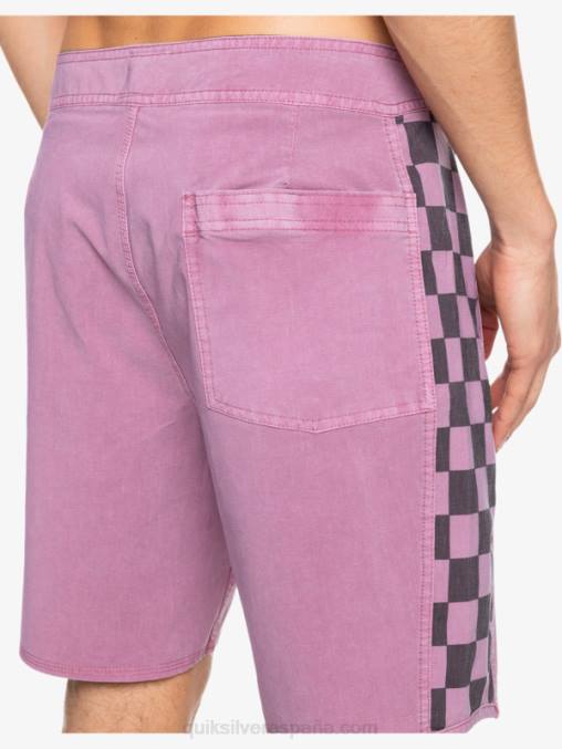 orquídea polvorienta shorts de playa de cáñamo estirados con arco original lavado 18 D6T4D1669 hombres Quiksilver