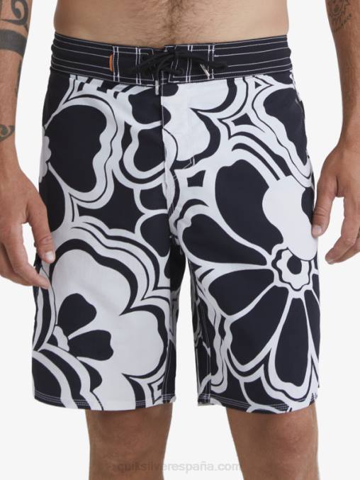 retroceso negro shorts de playa con estampado retro waterman 19 D6T4D1436 hombres Quiksilver