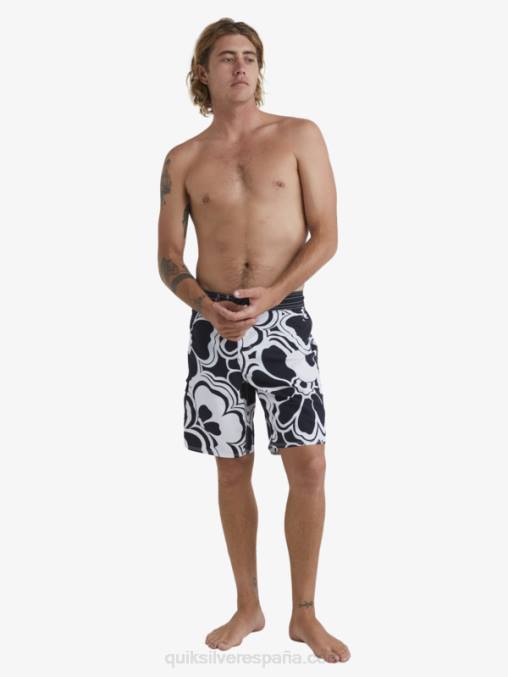 retroceso negro shorts de playa con estampado retro waterman 19 D6T4D1436 hombres Quiksilver