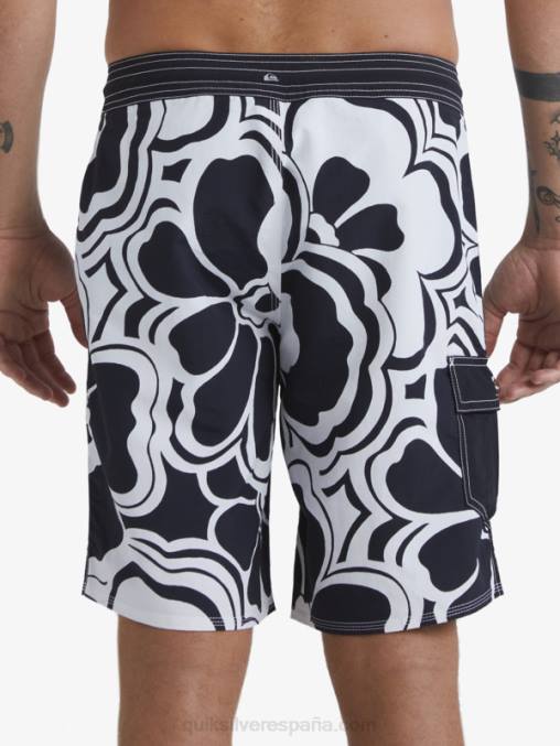 retroceso negro shorts de playa con estampado retro waterman 19 D6T4D1436 hombres Quiksilver