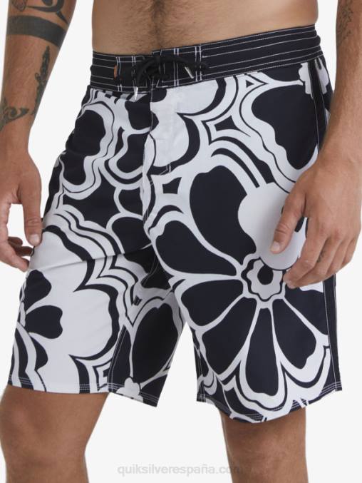 retroceso negro shorts de playa con estampado retro waterman 19 D6T4D1436 hombres Quiksilver