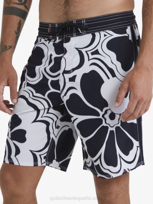 retroceso negro shorts de playa con estampado retro waterman 19 D6T4D1436 hombres Quiksilver