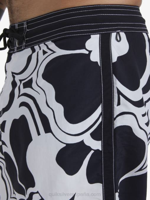 retroceso negro shorts de playa con estampado retro waterman 19 D6T4D1436 hombres Quiksilver
