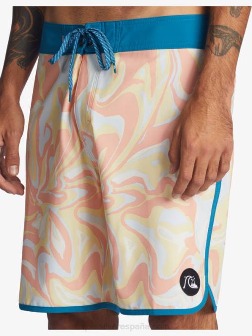 rosa durazno shorts de playa surfsilk festoneado 19 D6T4D1499 hombres Quiksilver