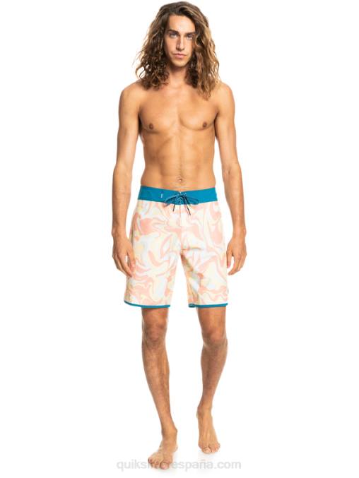 rosa durazno shorts de playa surfsilk festoneado 19 D6T4D1499 hombres Quiksilver