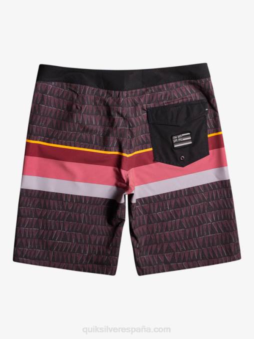 vino rubí shorts de baño surfsilk con rayas desteñidas 20 D6T4D1605 hombres Quiksilver