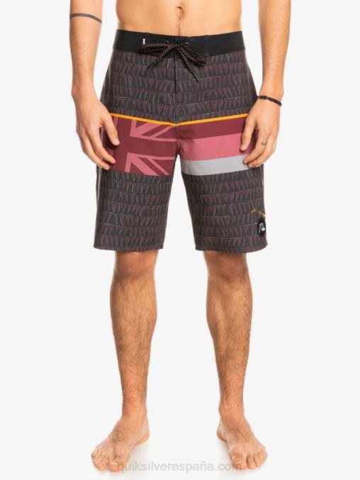 vino rubí shorts de baño surfsilk con rayas desteñidas 20 D6T4D1605 hombres Quiksilver